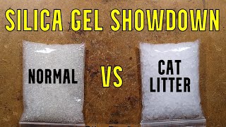 Silica gel desiccant showdown  normal versus crystal cat litter [upl. by Meesak]