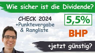 BHP Aktienanalyse 2024 Wie sicher ist die Dividende Jetzt günstig bewertet [upl. by Marelda567]