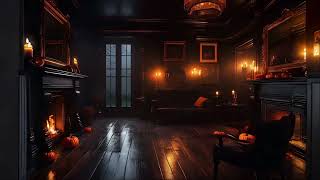 Haunted Victorian Mansion Reading Room Thunder and Rain Cozy Ambience [upl. by Adnohsek722]