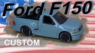 Hot Wheels Custom  Ford F150 Lightning Diecast Garage Truck  First Time Airbrush Paintjob [upl. by Oaht]