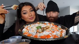 MASSIVE Expensive SUSHI Platter MUKBANG  100 Pieces [upl. by Conah]