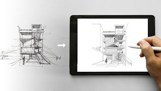 How to Draw Architecture in 3 Steps shorts [upl. by Zedecrem]