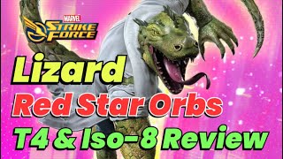 LIZARD Red Star Orbs T4 amp Iso8 Review Superior 6 City Crucible Team  MARVEL Strike Force  F2P [upl. by Audre]