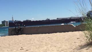 Canadian freighter passes The Beach in Port Huron MI [upl. by Aierbma]