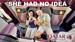 Surprising My Bestie With A Flight in The Worlds Best Business Class  Qatar Airways QSuite [upl. by Anirehc903]