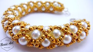 Gold Netted Bracelet  How To Tutorial [upl. by Anehc]