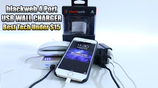 Black Web 4 Port USB Wall Charger Unboxing amp Demo Best Tech Under 15 [upl. by Karina]