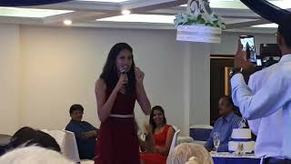 Natasha Pereira of Sangolda made an eloquent speech on her parents  July 2018 [upl. by Ainirtac]