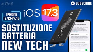 iPhone 12 iOS inferiore a 174 Sostituzione batteria NEW TECH  100 battery life 0 cycles  ePol [upl. by Henrique]