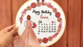 Birthday Calendar Hoop with free Pattern  Complete Step by Step Tutorial for Beginners  Gossamer [upl. by Daryl]