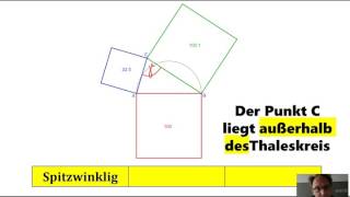 069 Pythagoras  spitzwinklig rechtwinklig stumpfwinklig [upl. by Ergener]