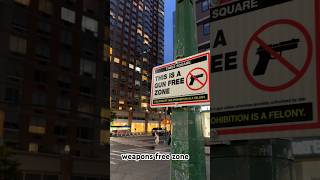 Gun free zone gun gunfreefire newyork nyc nyclife nycliving street nycstreets [upl. by Hearsh929]