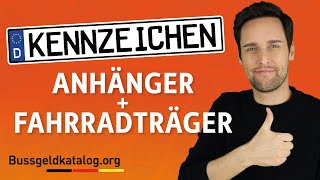 Kennzeichen für Fahrradträger Kennzeichen für Anhänger 🚐  bussgeldkatalogorg [upl. by Anada632]