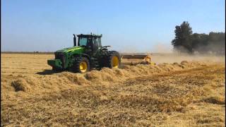 Newhouse Shredder Windrowing Rice [upl. by Leerzej]