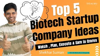 Top 5 Biotech Startup Company Ideas  Watch Plan Execute amp Earn in Crores [upl. by Howenstein]