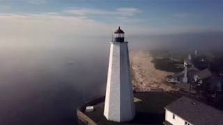 Old Saybrook CT drone flight  Lynde Point and Breakwater Lighthouses  DJI Mavic droneLitchi app [upl. by Oinotnaocram]