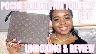 POCHE TOILETTE NM TOILETRY BAG UNBOXING amp REVIEW  THE NEW LOUIS VUITTON TOILETRY POUCH 26 [upl. by Eberto527]