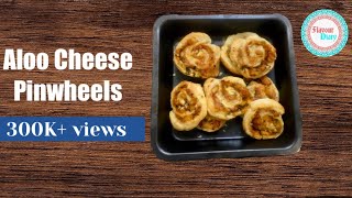 Potato Aloo cheese Pinwheel puff pastry recipe  Kids snack recipe  Party Snack  FlavourDiary [upl. by Yngad]