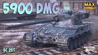 BatChâtillon 25t ⭕️ 5900 DAMAGE ⭕️ Ace Badge ⭕️ WoT Blitz Gameplay [upl. by Oidualc]