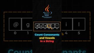 Part 1 Count Vowels and Consonants in a String in Javajava javaprogrammer codinginterview [upl. by Eilra]