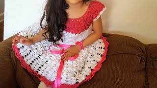 💞VESTIDO para Niña a CROCHETganchilloa la Talla Deseada 💞Parte1 [upl. by Trudy]