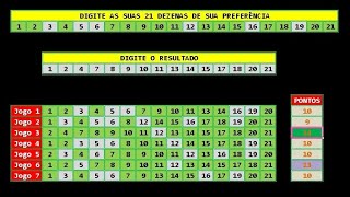 15  Planilha 3 em 1 da Lotofacil para se jogar com 21 dezenas em 7 10 e 15 jogos [upl. by Liva90]