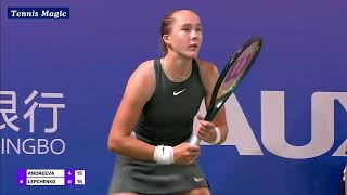 2024 Ningbo Open R1 Andreeva vs Lepchenko [upl. by Elleinaj]