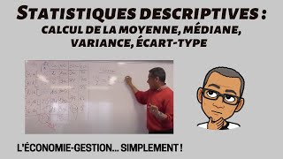 STATISTIQUES DESCRIPTIVES Cours complet  CALCUL DE LA MOYENNE MÉDIANE VARIANCE ÉCARTTYPE [upl. by Tybalt]