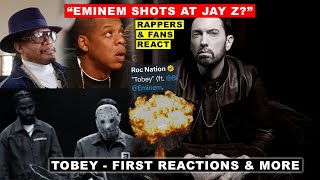 Rappers amp Fans React to TOBEY by Eminem That Sparks Debates “Did Eminem just take a shot at Jay Z” [upl. by Euqinor]