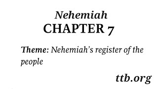 Nehemiah Chapter 7 Bible Study [upl. by Jackie]