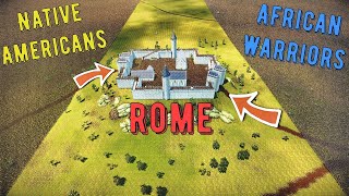 Castle Battle Native Americans vs Romans vs African Warriors  UEBS 2 [upl. by Rahsab411]