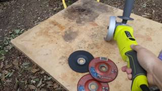 Ryobi angle grinder 4 12 inch metal cutter [upl. by Irallih]