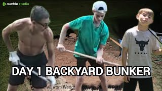 Backyard Bunker Construction 6 Hours in 2 minutes  Day 1 [upl. by Etteyniv]