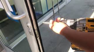 COMMERCIAL DOOR MORTISE CYLINDER LOCK REMOVAL STORE FRONT [upl. by Rosio]