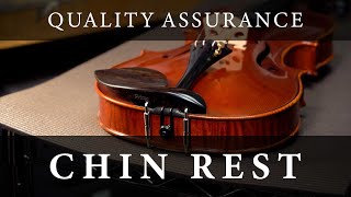 Violin Building Chin Rest Installation at Infiniti Strings [upl. by Issim]