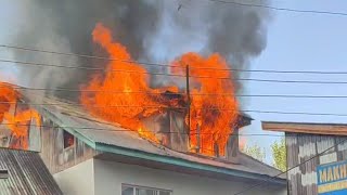 Residential house damaged in fire mishap at wagoora [upl. by Ciryl]