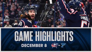 Yegor Chinakhov scores twice in Blue Jackets 52 victory over Blues  Game Highlights 12823 [upl. by Gnehs]