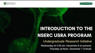 USask NSERC USRA Process Info Session 2024 [upl. by Dalia]