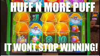 Our Favorite Huff N More Puff Slot Machine STRIKES AGAIN JACKPOT [upl. by Josler]