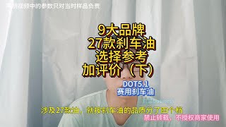 9大品牌29款刹车油选择参考加评价（下）DOT51和赛用油 [upl. by Amme9]