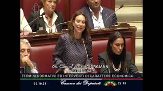 LETIZIA GIORGIANNI INTERVIENE SUL DECRETO OMNIBUS [upl. by Rosaleen]