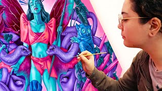 Artist Creates Epic Acrylic Masterpiece  Full Art Process [upl. by Randa]