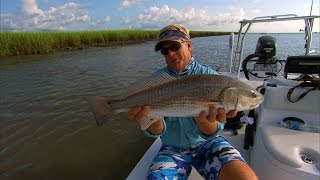 Charleston South Carolina Fishing for Oyster Bar Redfish and Floodtide [upl. by Hajan862]