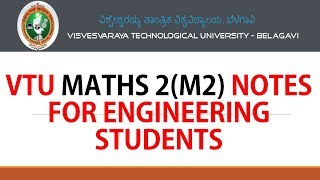 vtu maths 2  M2  NOTES FOR ENGINEERING STUDENTS [upl. by Theta683]