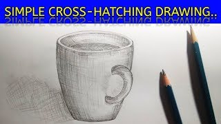 simple cross hatching line  drawing a cup [upl. by Lussier]