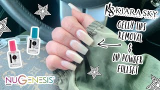 HOW TO REMOVE KIARA SKY GELLY TIPS amp AMAZON DIP POWDER FULLSET ft Nugenesis Dip System [upl. by Yelha]