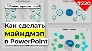 Интеллект карта пример  Как создать ментальную карту в Power Point [upl. by Kristal873]