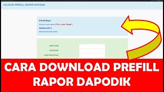 CARA DOWNLOAD PREFILL RAPOR DAPODIK 2021 [upl. by Brand]