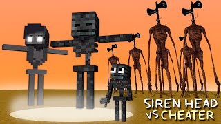 WITHERs STRONG FAMILY VS SIREN HEAD MONSTER SCHOOL MINECRAFT ANIMATION [upl. by Abbate]