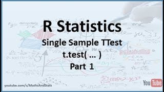 R Statistics A Single Sample TTest TwoTailed LeftTailed and RightTailed versions  Part 1 [upl. by Sension]